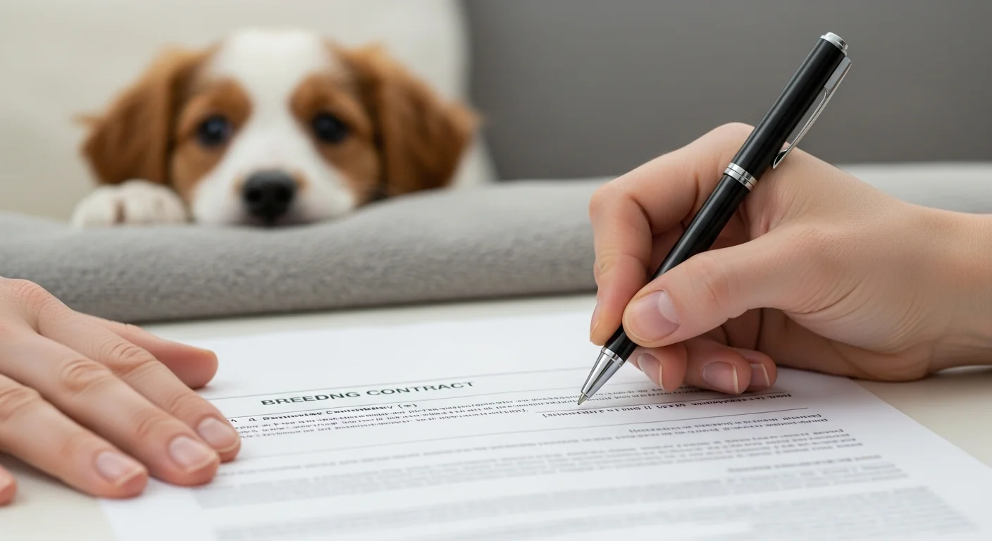 Signing a detailed dog breeding contract