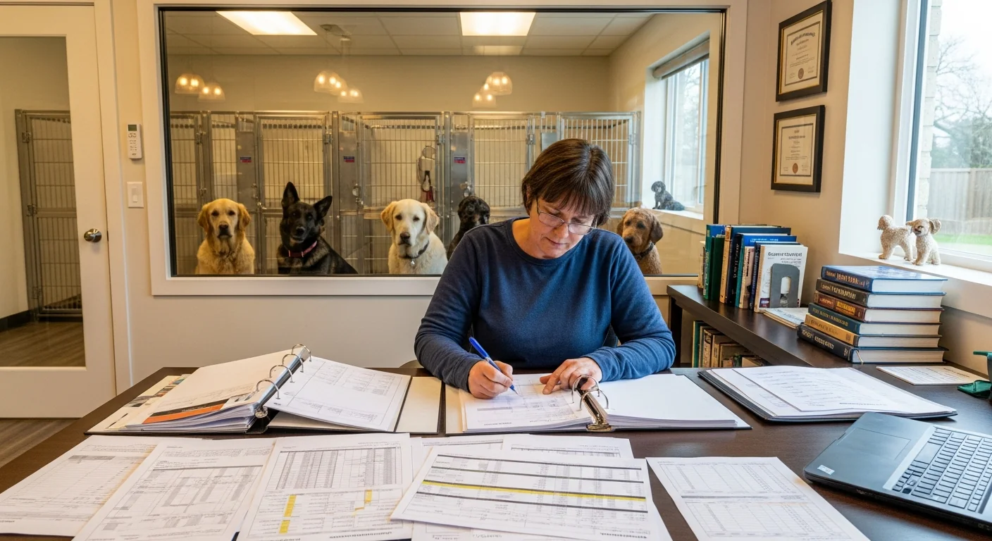 Breeder reviewing pedigree charts while building their breeding program