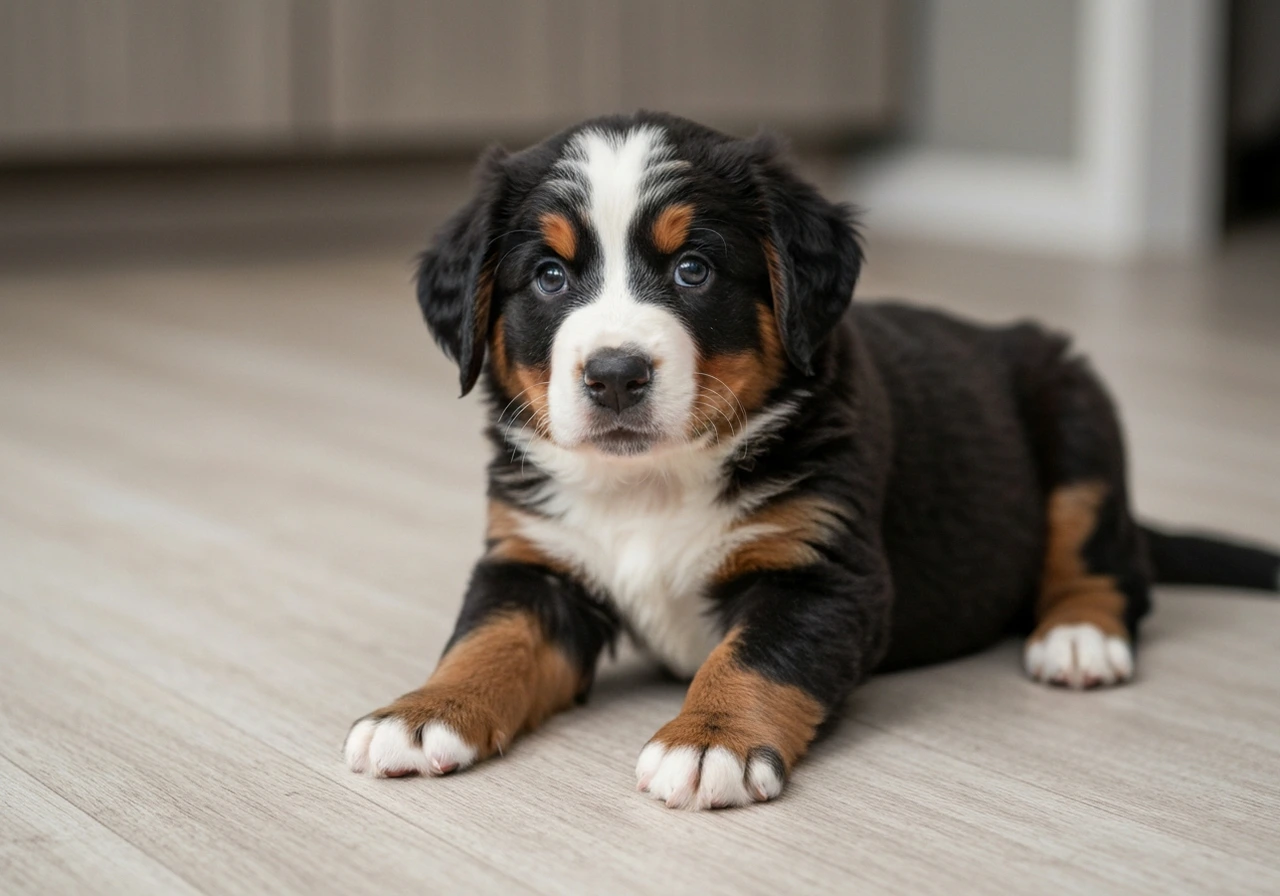 Bernese Mountain Dog relaxing